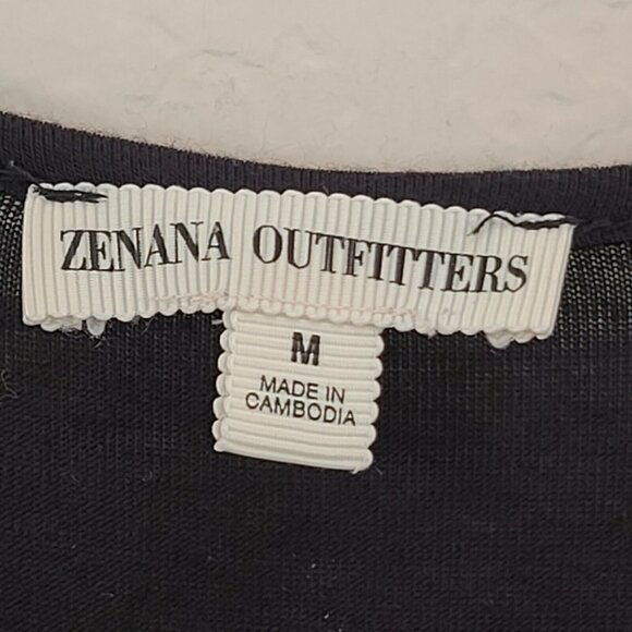 Zenana Outfitters Top Womens Medium Black Soft Knit Short Sleeve Everyday Casual - Picture 10 of 12